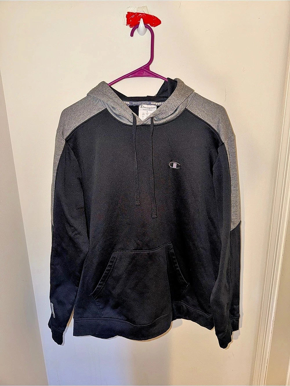 Champion Color Block Hoodie Size large